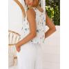 image:imageIDEALSANXUN Womens Linen Crop Tank Tops 2026 Spring Summer Beach Sleeveless TopsFloral Blue