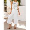 image:imageIDEALSANXUN Womens Linen Crop Tank Tops 2026 Spring Summer Beach Sleeveless TopsFloral Blue