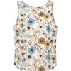 image:imageIDEALSANXUN Womens Linen Crop Tank Tops 2026 Spring Summer Beach Sleeveless TopsFloral Blue Brown