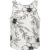 image:imageIDEALSANXUN Womens Linen Crop Tank Tops 2026 Spring Summer Beach Sleeveless TopsFloral Cream Black