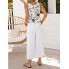 image:imageIDEALSANXUN Womens Linen Crop Tank Tops 2026 Spring Summer Beach Sleeveless TopsFloral Cream Black