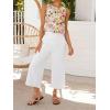 image:imageIDEALSANXUN Womens Linen Crop Tank Tops 2026 Spring Summer Beach Sleeveless TopsFloral Multi