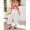 image:imageIDEALSANXUN Womens Linen Crop Tank Tops 2026 Spring Summer Beach Sleeveless TopsFloral Red