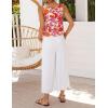 image:imageIDEALSANXUN Womens Linen Crop Tank Tops 2026 Spring Summer Beach Sleeveless TopsFloral Red
