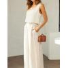 image:imageIDEALSANXUN Womens Linen Crop Tank Tops Cute Summer Sleeveless Cropped Cotton Linen TopsBeige