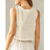 image:imageIDEALSANXUN Womens Linen Crop Tank Tops Cute Summer Sleeveless Cropped Cotton Linen TopsBeige