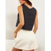 image:imageIDEALSANXUN Womens Linen Crop Tank Tops Cute Summer Sleeveless Cropped Cotton Linen TopsBlack