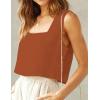 image:imageIDEALSANXUN Womens Linen Crop Tank Tops Cute Summer Sleeveless Cropped Cotton Linen TopsBrick