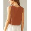 image:imageIDEALSANXUN Womens Linen Crop Tank Tops Cute Summer Sleeveless Cropped Cotton Linen TopsBrick