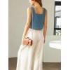 image:imageIDEALSANXUN Womens Linen Crop Tank Tops Cute Summer Sleeveless Cropped Cotton Linen TopsGrey Blue