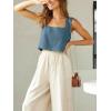 image:imageIDEALSANXUN Womens Linen Crop Tank Tops Cute Summer Sleeveless Cropped Cotton Linen TopsGrey Blue