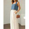image:imageIDEALSANXUN Womens Linen Crop Tank Tops Cute Summer Sleeveless Cropped Cotton Linen TopsGrey Blue