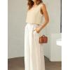 image:imageIDEALSANXUN Womens Linen Crop Tank Tops Cute Summer Sleeveless Cropped Cotton Linen TopsKhaki