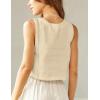 image:imageIDEALSANXUN Womens Linen Crop Tank Tops Cute Summer Sleeveless Cropped Cotton Linen TopsKhaki
