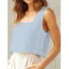 image:imageIDEALSANXUN Womens Linen Crop Tank Tops Cute Summer Sleeveless Cropped Cotton Linen TopsLight Blue