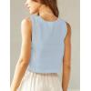 image:imageIDEALSANXUN Womens Linen Crop Tank Tops Cute Summer Sleeveless Cropped Cotton Linen TopsLight Blue