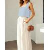 image:imageIDEALSANXUN Womens Linen Crop Tank Tops Cute Summer Sleeveless Cropped Cotton Linen TopsLight Blue
