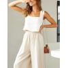 image:imageIDEALSANXUN Womens Linen Crop Tank Tops Cute Summer Sleeveless Cropped Cotton Linen TopsWhite