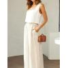 image:imageIDEALSANXUN Womens Linen Crop Tank Tops Cute Summer Sleeveless Cropped Cotton Linen TopsWhite