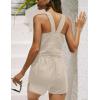 image:imageIDEALSANXUN Womens Linen Crop Tank Tops Summer Cute Sleeveless Square Neck Loose Fit Shirts BlousesBeige