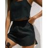 image:imageIDEALSANXUN Womens Linen Crop Tank Tops Summer Cute Sleeveless Square Neck Loose Fit Shirts BlousesBlack