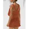 image:imageIDEALSANXUN Womens Linen Crop Tank Tops Summer Cute Sleeveless Square Neck Loose Fit Shirts BlousesBrick