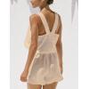image:imageIDEALSANXUN Womens Linen Crop Tank Tops Summer Cute Sleeveless Square Neck Loose Fit Shirts BlousesKhaki