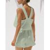 image:imageIDEALSANXUN Womens Linen Crop Tank Tops Summer Cute Sleeveless Square Neck Loose Fit Shirts BlousesLight Green