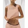 image:imageIDEALSANXUN Womens Linen Crop Tank Tops Summer Cute Sleeveless Square Neck Loose Fit Shirts BlousesPink