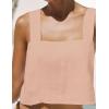 image:imageIDEALSANXUN Womens Linen Crop Tank Tops Summer Cute Sleeveless Square Neck Loose Fit Shirts BlousesPink
