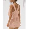image:imageIDEALSANXUN Womens Linen Crop Tank Tops Summer Cute Sleeveless Square Neck Loose Fit Shirts BlousesPink