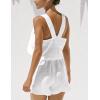 image:imageIDEALSANXUN Womens Linen Crop Tank Tops Summer Cute Sleeveless Square Neck Loose Fit Shirts BlousesWhite