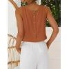image:imageIDEALSANXUN Womens Scoop Neck Crop Tank Tops Spring Summer Sleeveless TopsBrick Red