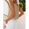 image:imageIDEALSANXUN Womens Scoop Neck Crop Tank Tops Spring Summer Sleeveless TopsDark Khaki