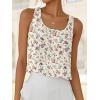 image:imageIDEALSANXUN Womens Scoop Neck Crop Tank Tops Spring Summer Sleeveless TopsFloral Beige