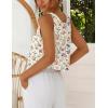 image:imageIDEALSANXUN Womens Scoop Neck Crop Tank Tops Spring Summer Sleeveless TopsFloral Beige