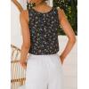 image:imageIDEALSANXUN Womens Scoop Neck Crop Tank Tops Spring Summer Sleeveless TopsFloral Black