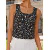 image:imageIDEALSANXUN Womens Scoop Neck Crop Tank Tops Spring Summer Sleeveless TopsFloral Black