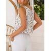 image:imageIDEALSANXUN Womens Scoop Neck Crop Tank Tops Spring Summer Sleeveless TopsFloral White