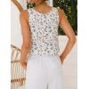 image:imageIDEALSANXUN Womens Scoop Neck Crop Tank Tops Spring Summer Sleeveless TopsFloral White