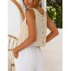 image:imageIDEALSANXUN Womens Scoop Neck Crop Tank Tops Spring Summer Sleeveless TopsKhaki