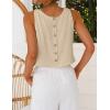 image:imageIDEALSANXUN Womens Scoop Neck Crop Tank Tops Spring Summer Sleeveless TopsKhaki