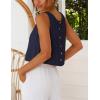 image:imageIDEALSANXUN Womens Scoop Neck Crop Tank Tops Spring Summer Sleeveless TopsNavy