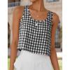 image:imageIDEALSANXUN Womens Scoop Neck Crop Tank Tops Spring Summer Sleeveless TopsPlaid Black