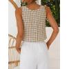 image:imageIDEALSANXUN Womens Scoop Neck Crop Tank Tops Spring Summer Sleeveless TopsPlaid Brown