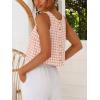 image:imageIDEALSANXUN Womens Scoop Neck Crop Tank Tops Spring Summer Sleeveless TopsPlaid Pink