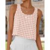 image:imageIDEALSANXUN Womens Scoop Neck Crop Tank Tops Spring Summer Sleeveless TopsPlaid Pink