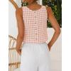 image:imageIDEALSANXUN Womens Scoop Neck Crop Tank Tops Spring Summer Sleeveless TopsPlaid Pink