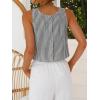 image:imageIDEALSANXUN Womens Scoop Neck Crop Tank Tops Spring Summer Sleeveless TopsStriped Black