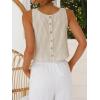 image:imageIDEALSANXUN Womens Scoop Neck Crop Tank Tops Spring Summer Sleeveless TopsStriped Brown